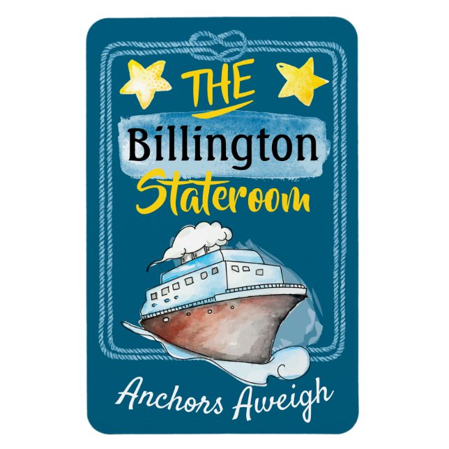 Watercolor Cruise Stateroom Cabin Door Magnet (Vertical)