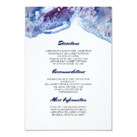 Watercolor Crystal Blue Wedding Information Card