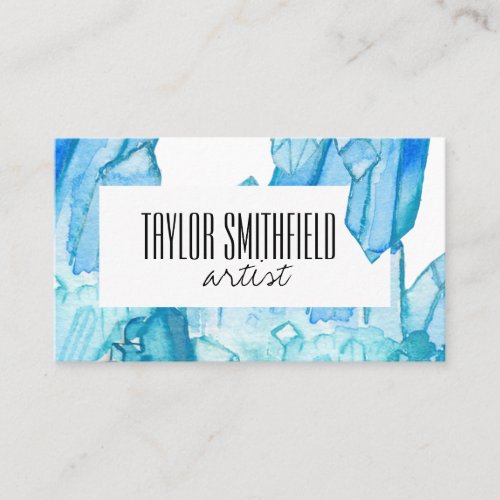watercolor crystal  business card