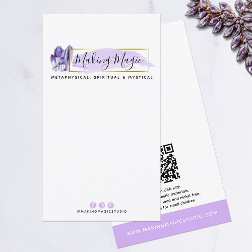 Watercolor Crystals  Gold Earring Jewelry Display Business Card