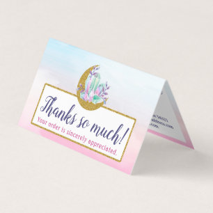 Watercolor Crystals & Gold Moon Boutique Thank You