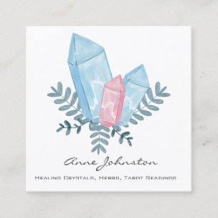 Watercolor Crystals  Square Business Card