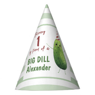Watercolor Cucumber Big Dill Birthday Party Party Hat