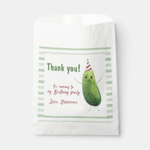 Watercolor Cucumber Big Dill Birthday Thank you Favor Bag