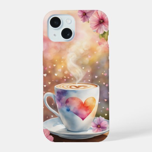 Watercolor cup of coffee iPhone 15 case
