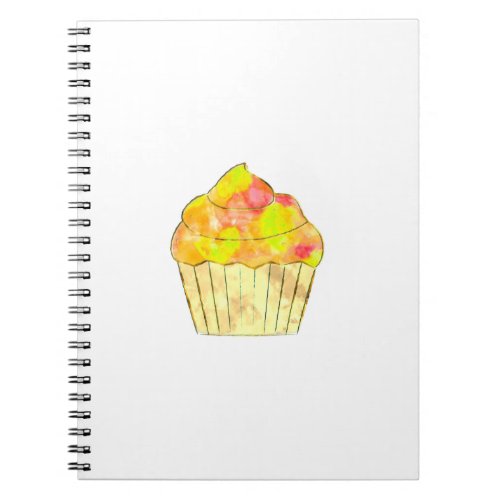 Watercolor Cupcake Painting Notebook