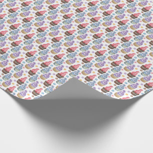 Watercolor cupcakes colorful wrapping paper