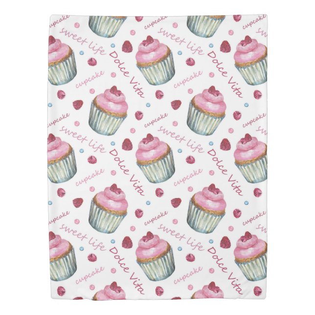 Watercolor cupcakes duvet cover (Front)