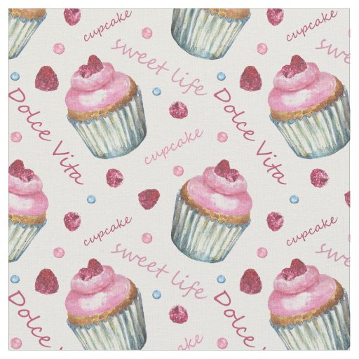 Watercolor cupcakes fabric