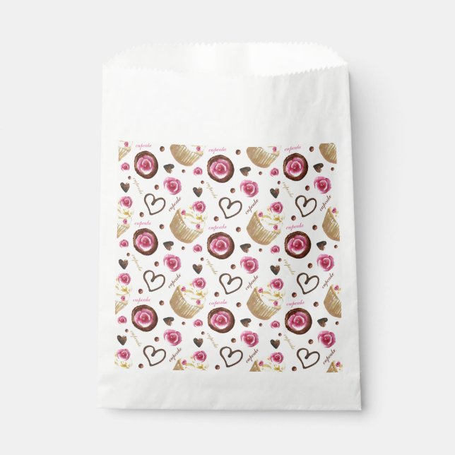Watercolor cupcakes favor bag (Front)