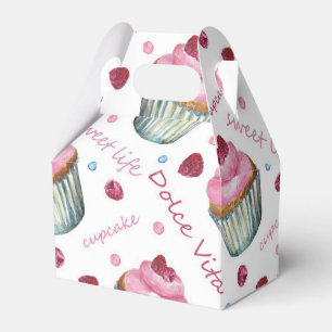 Watercolor cupcakes favor boxes