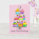 Watercolor Cupcakes German Birthday Card at Zazzle