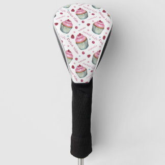 Watercolor cupcakes golf head cover