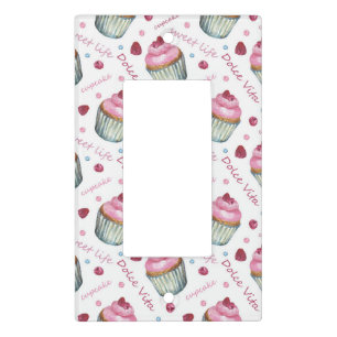 Watercolor cupcakes light switch cover
