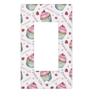 Watercolor cupcakes light switch cover