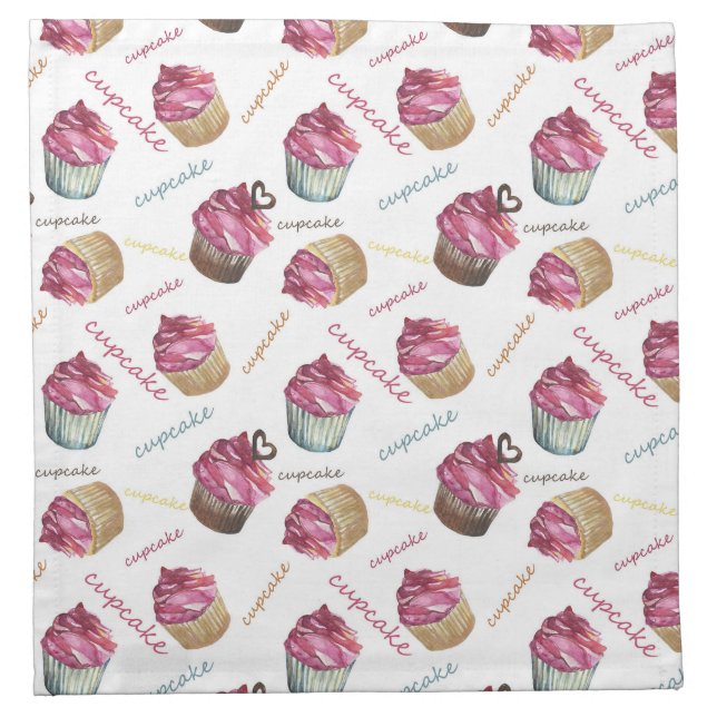 Watercolor cupcakes napkin (Front)