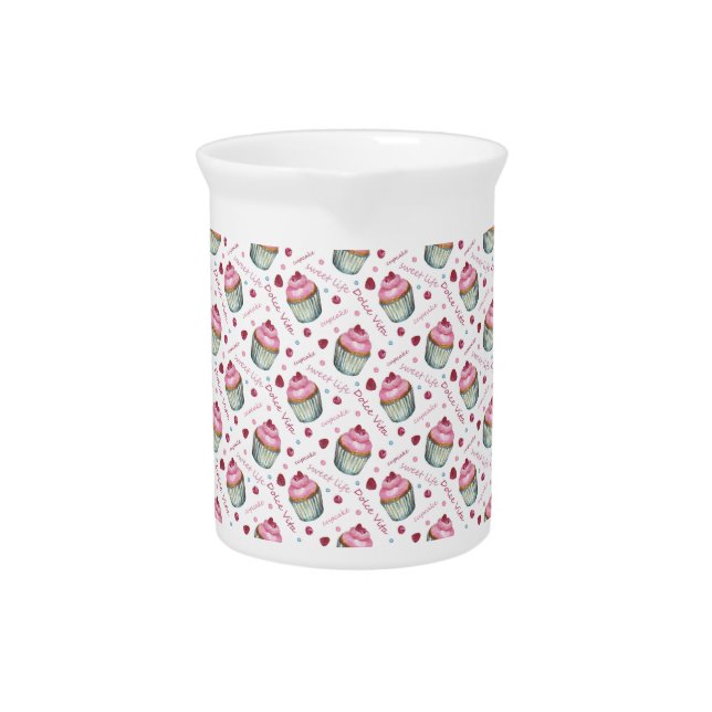 Watercolor cupcakes pitcher (Front)