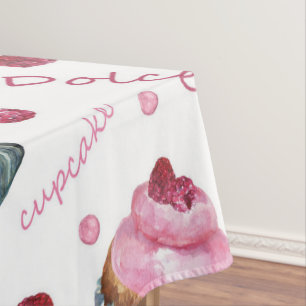 Watercolor cupcakes tablecloth