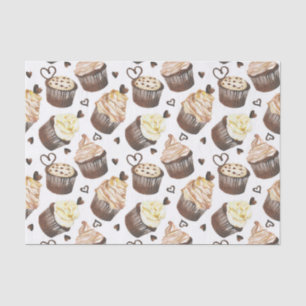 Watercolor cupcakes tissue paper