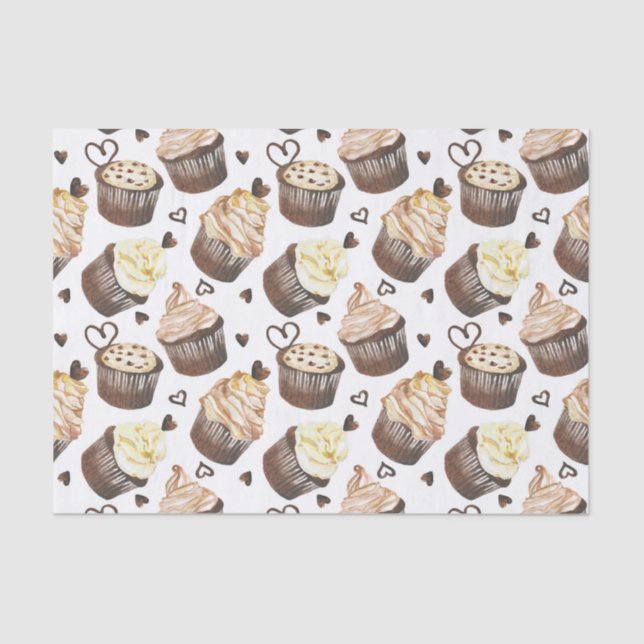 Watercolor cupcakes tissue paper (Front)