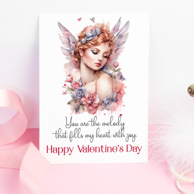 Watercolor Cupid Happy Valentines Day  Card (Creator Uploaded)