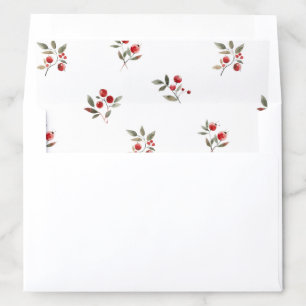 Watercolor Currant Berry Wedding Envelope Liner