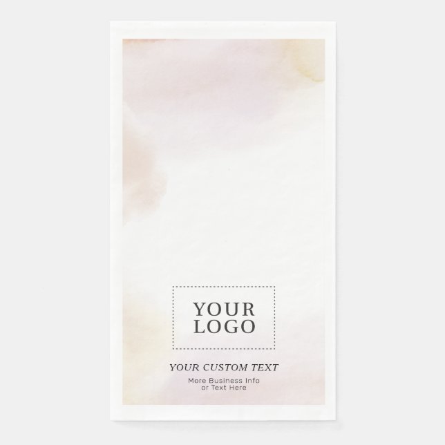 Watercolor Custom Business Logo Promotional Paper Guest Towels (Front)