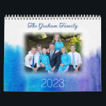 Watercolor Custom Family Photo Calendar<br><div class="desc">This design features watercolor graphic backgrounds with soft,  blurred photo openings for your precious family photos. Each month uses colors and designs representative of that month. Makes a great gift for friends and family. Created by Simply Farmhouse Press.</div>