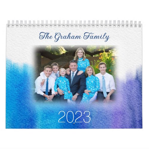 Watercolor Custom Family Photo Calendar