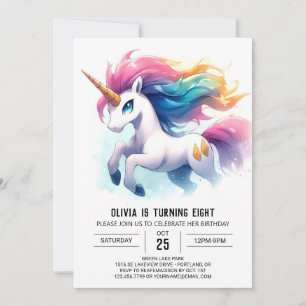 Watercolor Custom Horse Birthday Invitation