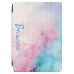 Watercolor Custom Name Blue &amp; Pink  iPad Air Cover