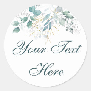 Watercolor Custom Text  Classic Round Sticker