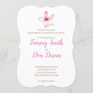 Watercolor Customizable Plumeria Invitation