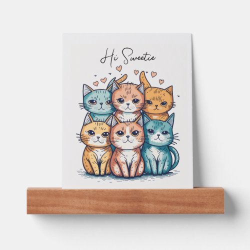 Watercolor cute Baby Cats   Custom Text Picture Ledge