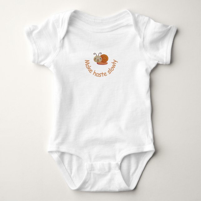 Watercolor cute baby snail baby bodysuit (Front)