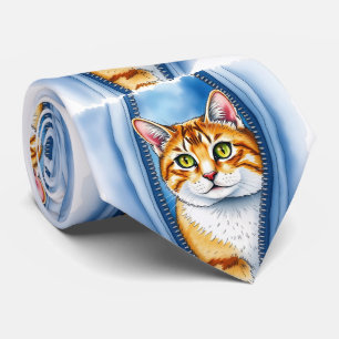 Watercolor Cute Beautiful Popular Cat Collection Neck Tie
