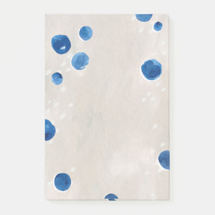 Watercolor cute blue navy nautical polka dots post-it notes