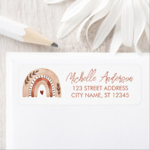 Watercolor Cute Boho Rainbow Return Address Labels