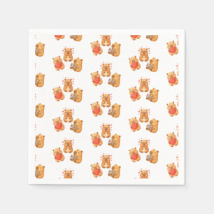 Watercolor Cute Capy Capybara Napkins