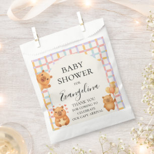 Watercolor Cute Capybara Baby Shower Favor Bag