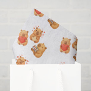 Watercolor Cute Capybara Tissue Paper
