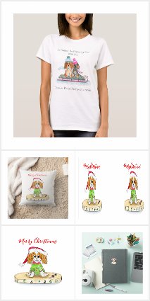 Watercolor Cute Cavalier King Charles Spaniel