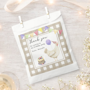 Watercolor Cute Chick 1st birthday thank you Favor Bag