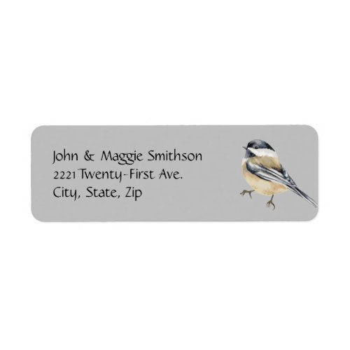 Watercolor Cute Chickadee Bird Nature art Label