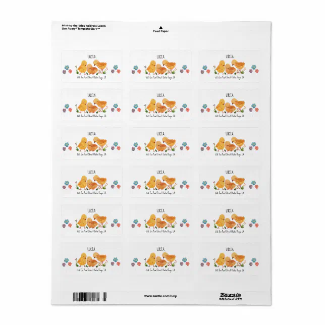 Watercolor Cute Chicken Family Baby Shower address Label | Zazzle