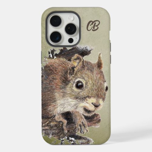 Watercolor Cute Curious Squirrel Wildlife Animal  iPhone 15 Pro Max Case