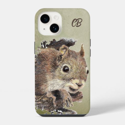 Watercolor Cute Curious Squirrel Wildlife Animal  iPhone 14 Case