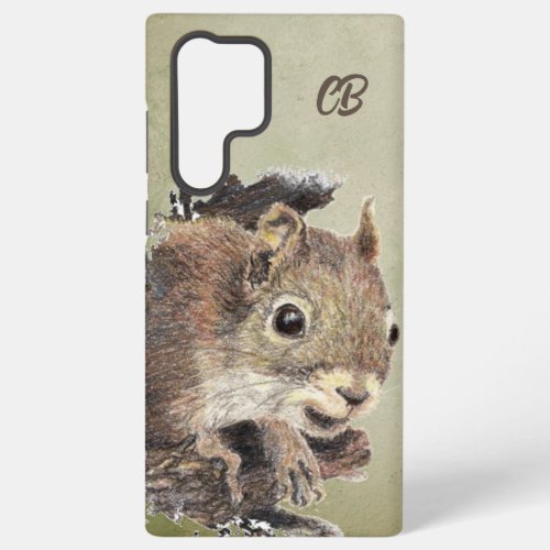 Watercolor Cute Curious Squirrel Wildlife Animal  Samsung Galaxy S22 Ultra Case