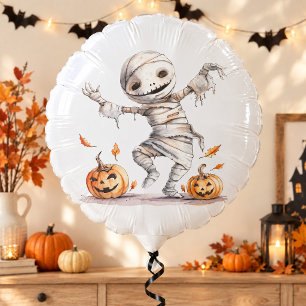 Watercolor Cute Dancing Mummies Halloween Party Balloon
