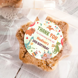 Watercolor Cute Dinosaur Birthday Party Sticker